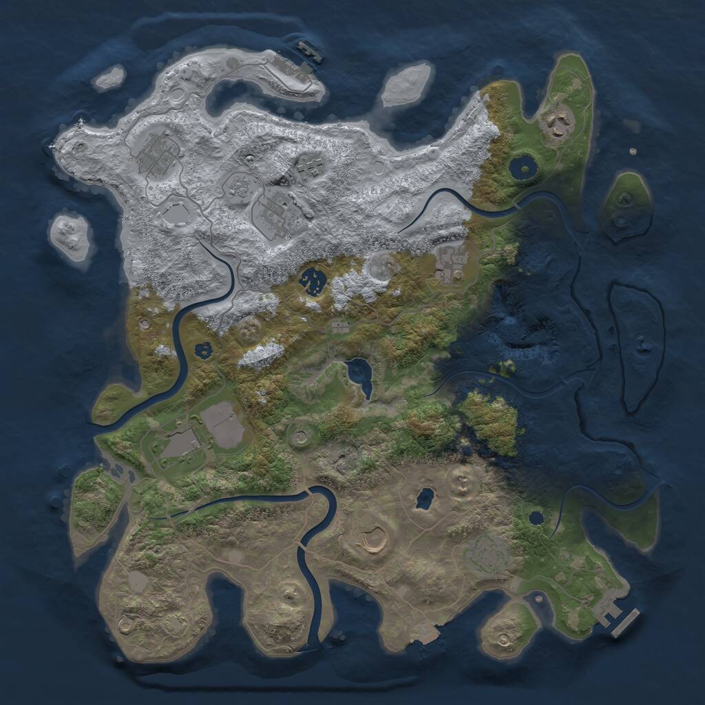 Rust Map: Procedural Map, Size: 4000, Seed: 403789793, 15 Monuments