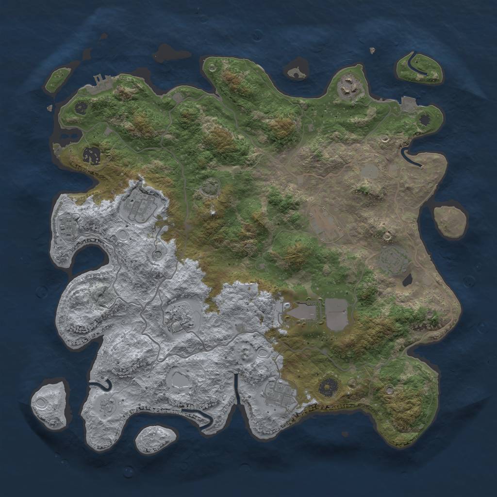 Rust Map: Procedural Map, Size: 4000, Seed: 22463467, 16 Monuments