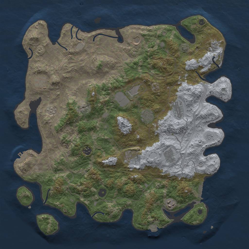 Rust Map: Procedural Map, Size: 4400, Seed: 98810938, 19 Monuments
