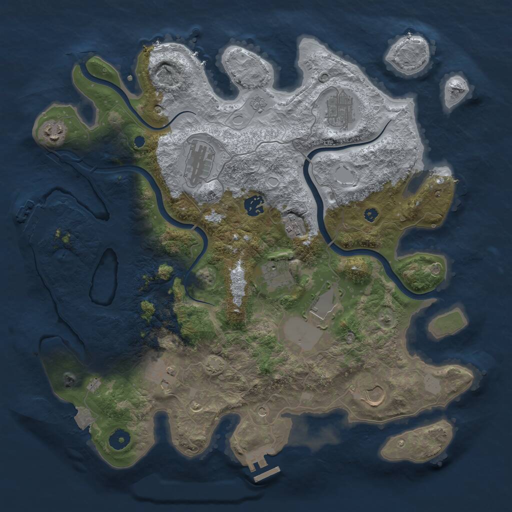 Rust Map: Procedural Map, Size: 3750, Seed: 70582863, 15 Monuments