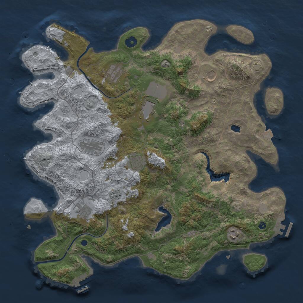 Rust Map: Procedural Map, Size: 4000, Seed: 1125316, 14 Monuments