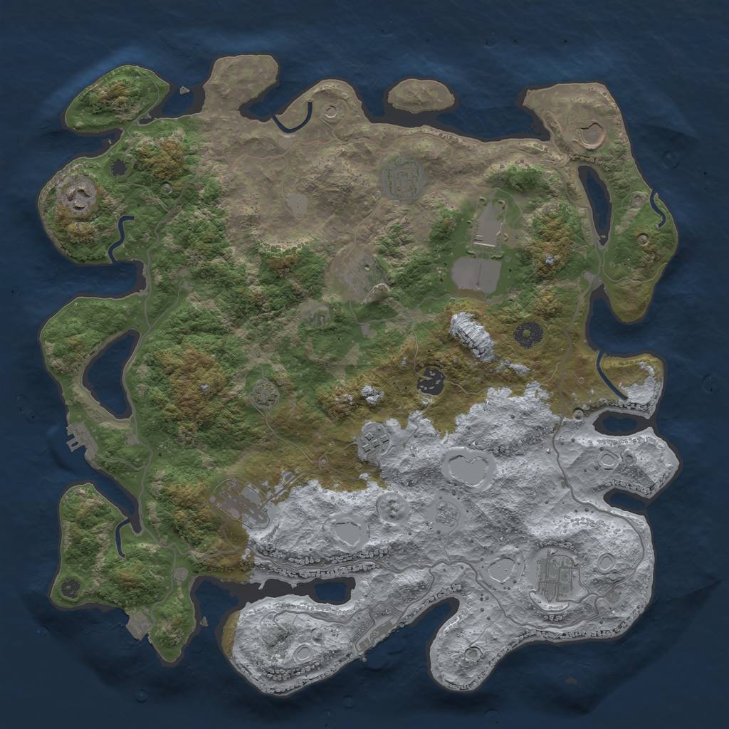 Rust Map: Procedural Map, Size: 4000, Seed: 2116222, 17 Monuments