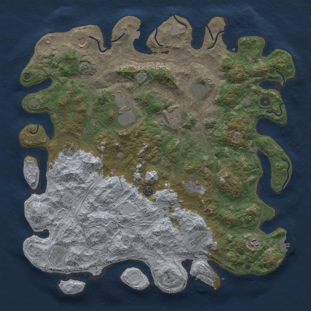 Rust Map: Procedural Map, Size: 4750, Seed: 500, 19 Monuments