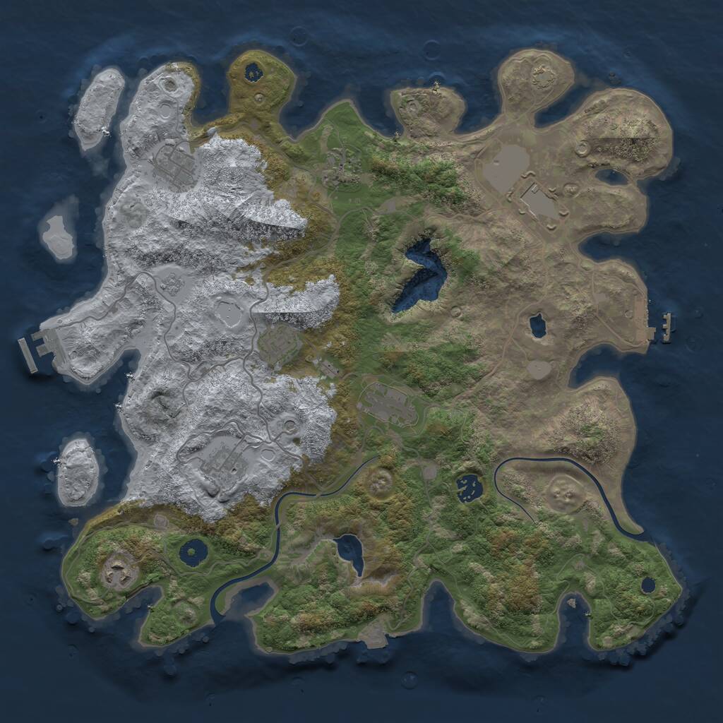 Rust Map: Procedural Map, Size: 4000, Seed: 1949692930, 14 Monuments