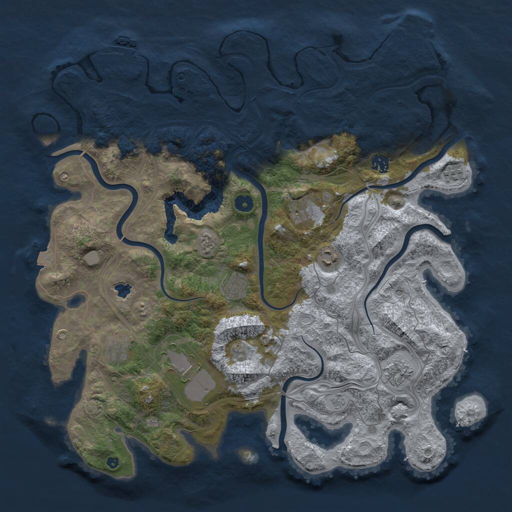 Rust Map: Procedural Map, Size: 4250, Seed: 640683138, 14 Monuments