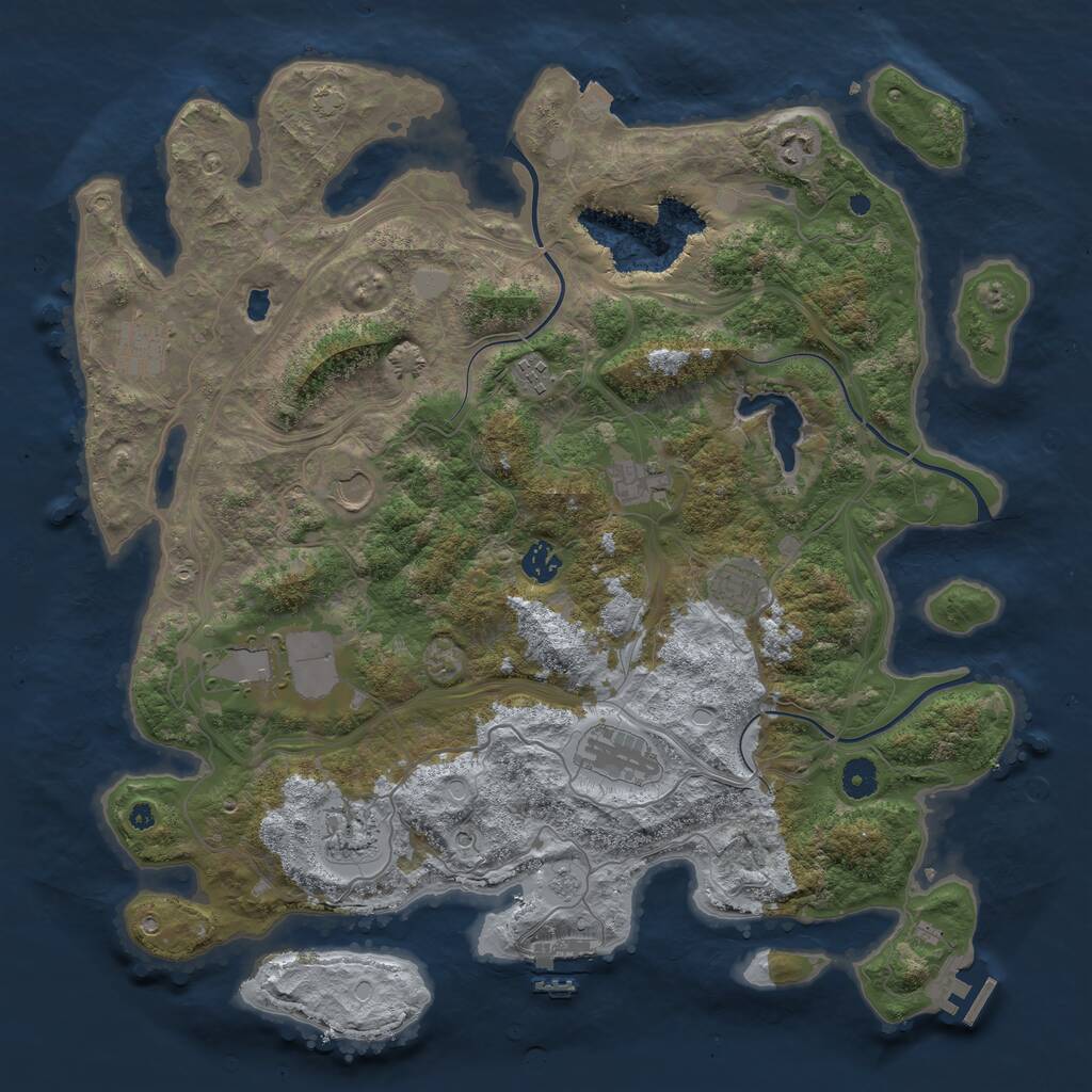 Rust Map: Procedural Map, Size: 4250, Seed: 2098588655, 16 Monuments