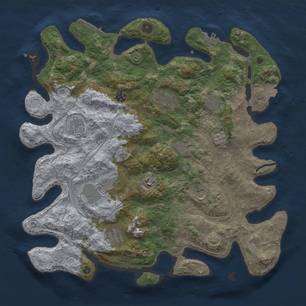 Rust Map: Procedural Map, Size: 4250, Seed: 277040048, 18 Monuments