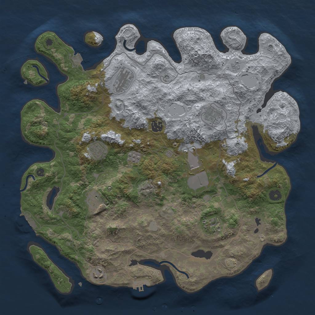 Rust Map: Procedural Map, Size: 4000, Seed: 16379717, 17 Monuments
