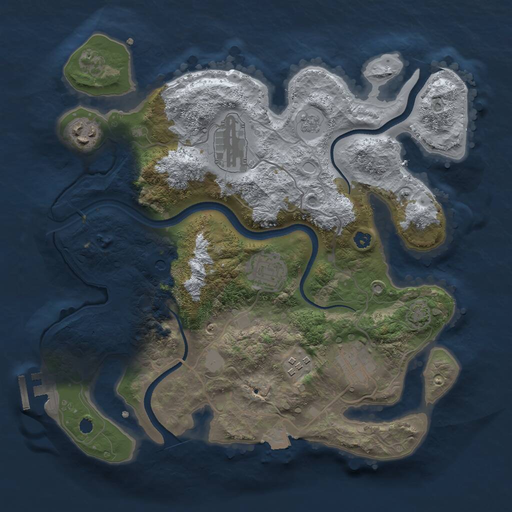Rust Map: Procedural Map, Size: 3000, Seed: 2647019, 10 Monuments