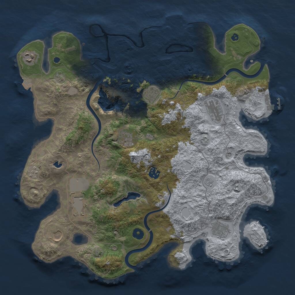 Rust Map: Procedural Map, Size: 4000, Seed: 1751429431, 15 Monuments