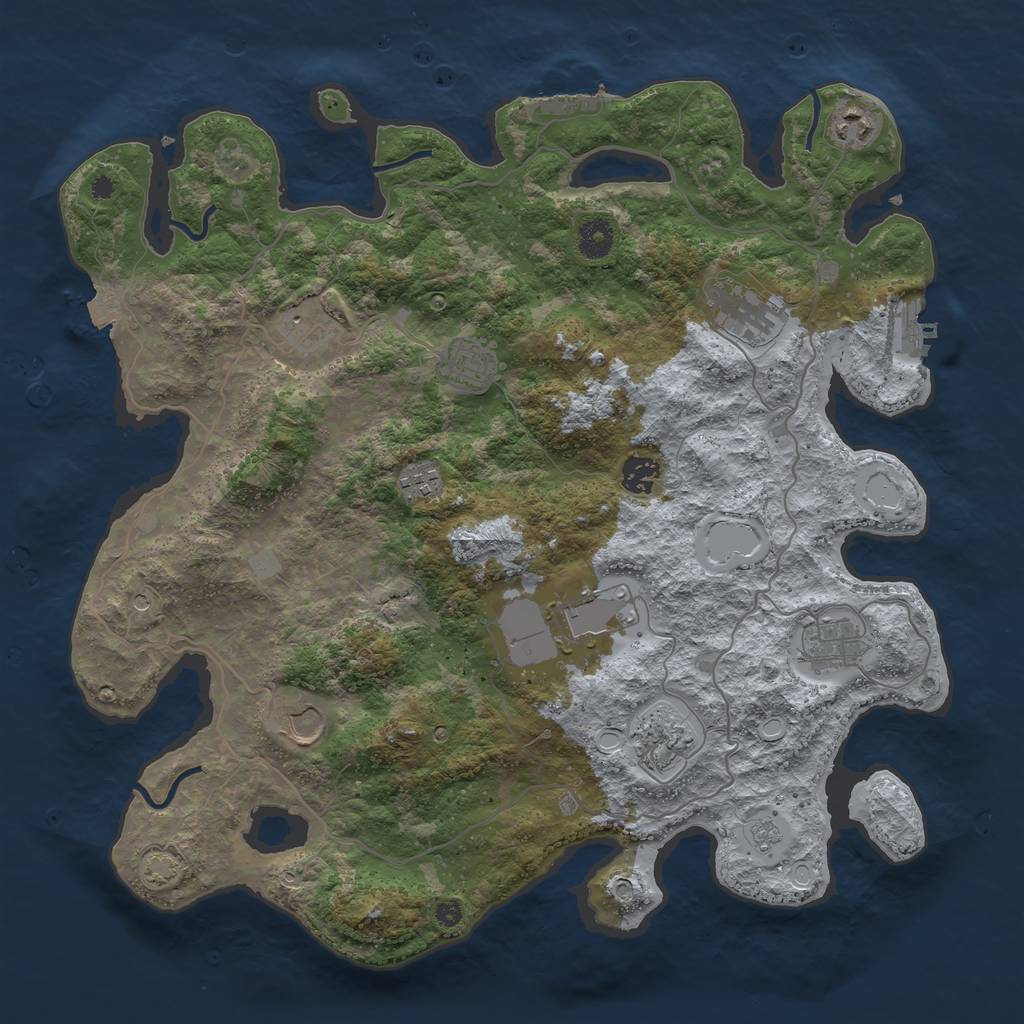 Rust Map: Procedural Map, Size: 4000, Seed: 1751429431, 18 Monuments