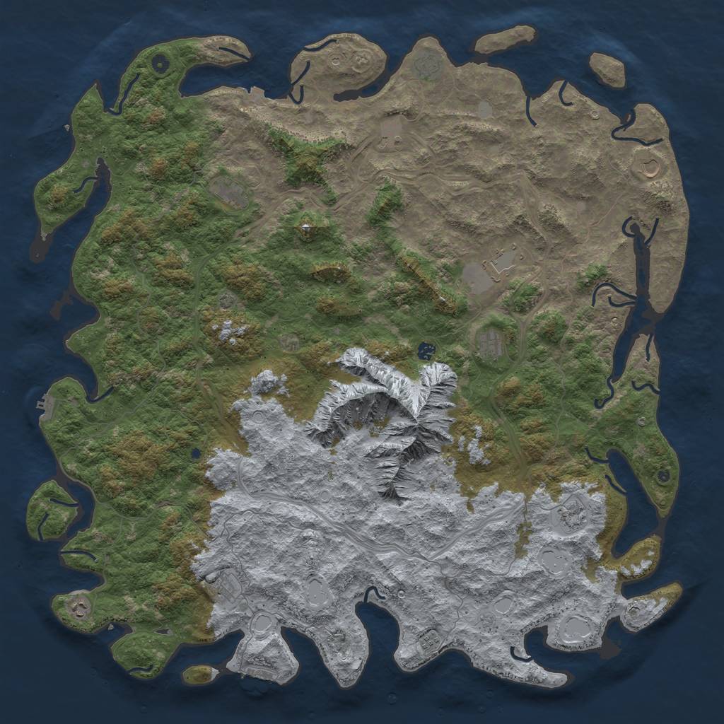 Rust Map: Procedural Map, Size: 6000, Seed: 1626875491, 19 Monuments