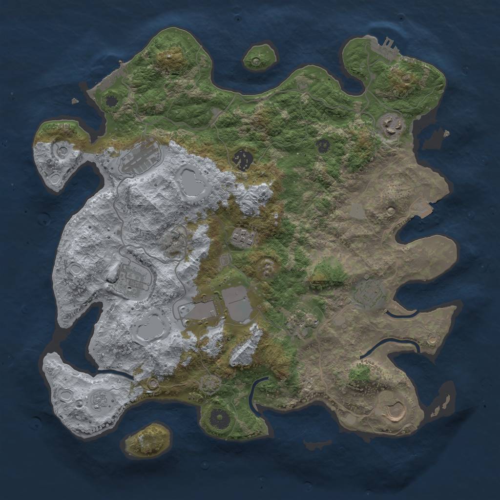 Rust Map: Procedural Map, Size: 3700, Seed: 89815958, 17 Monuments