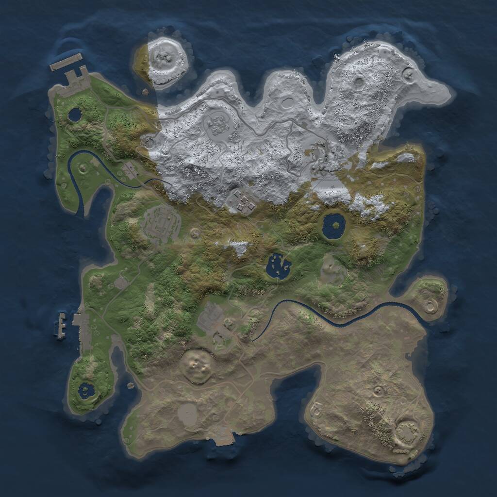 Rust Map: Procedural Map, Size: 3000, Seed: 1831682108, 11 Monuments