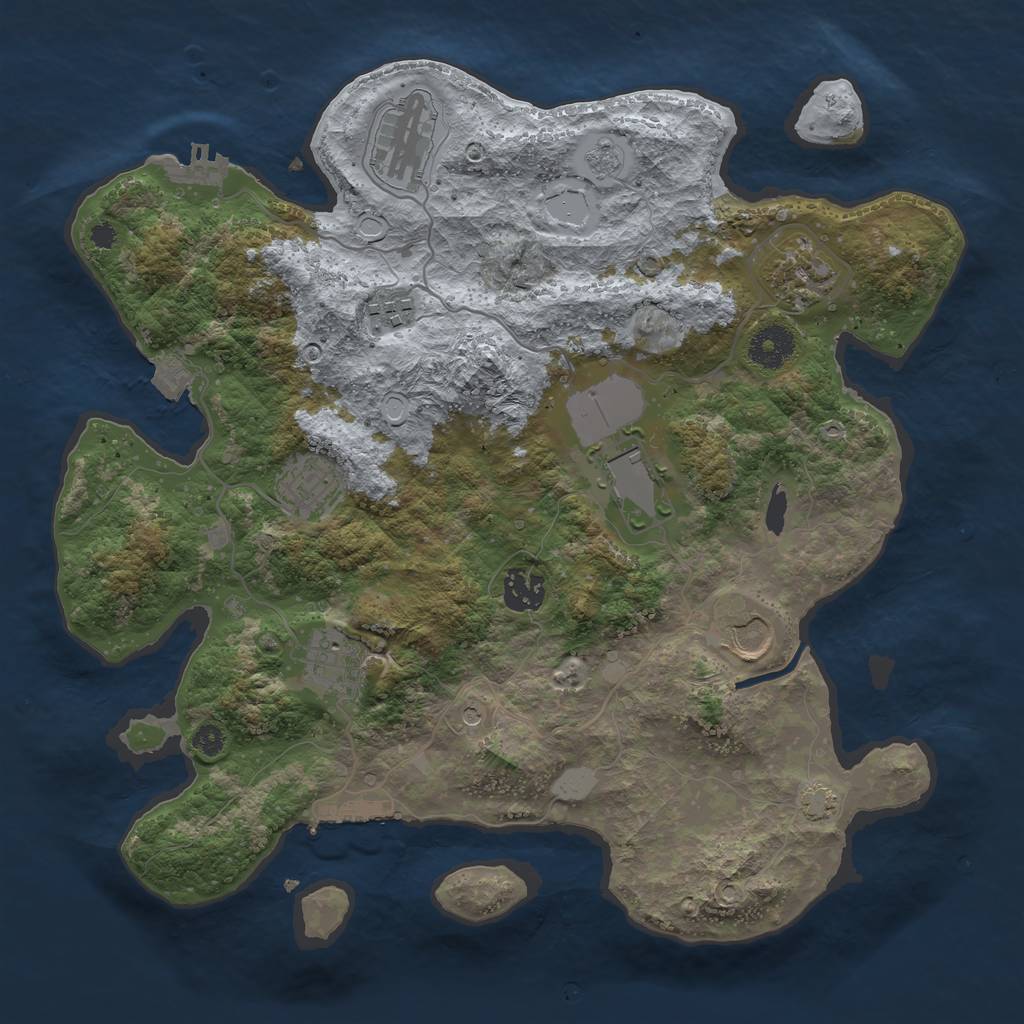 Rust Map: Procedural Map, Size: 3500, Seed: 1889630078, 16 Monuments