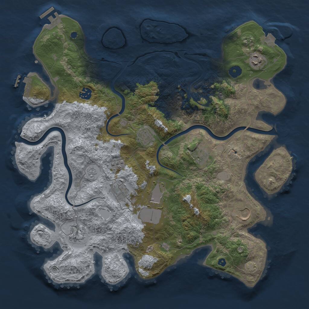 Rust Map: Procedural Map, Size: 3800, Seed: 471151842, 15 Monuments