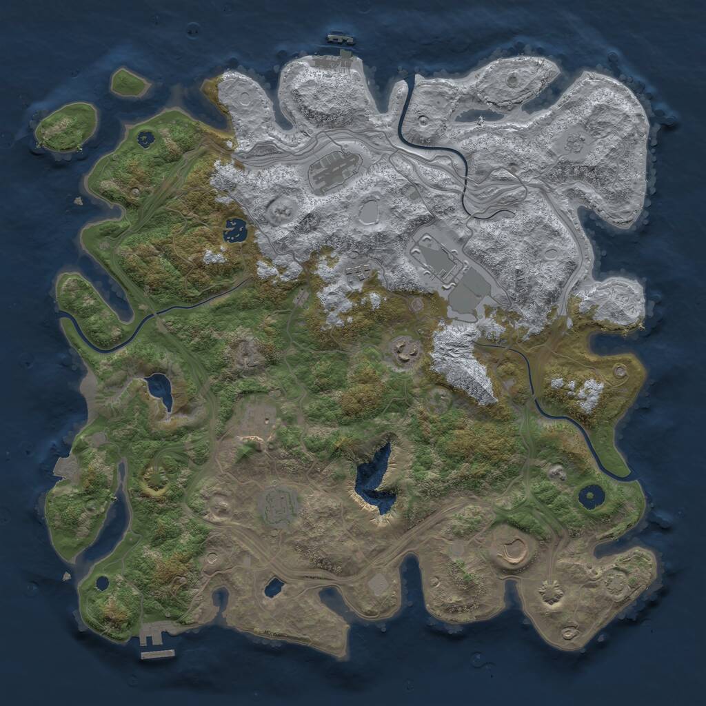 Rust Map: Procedural Map, Size: 4250, Seed: 1468869914, 14 Monuments