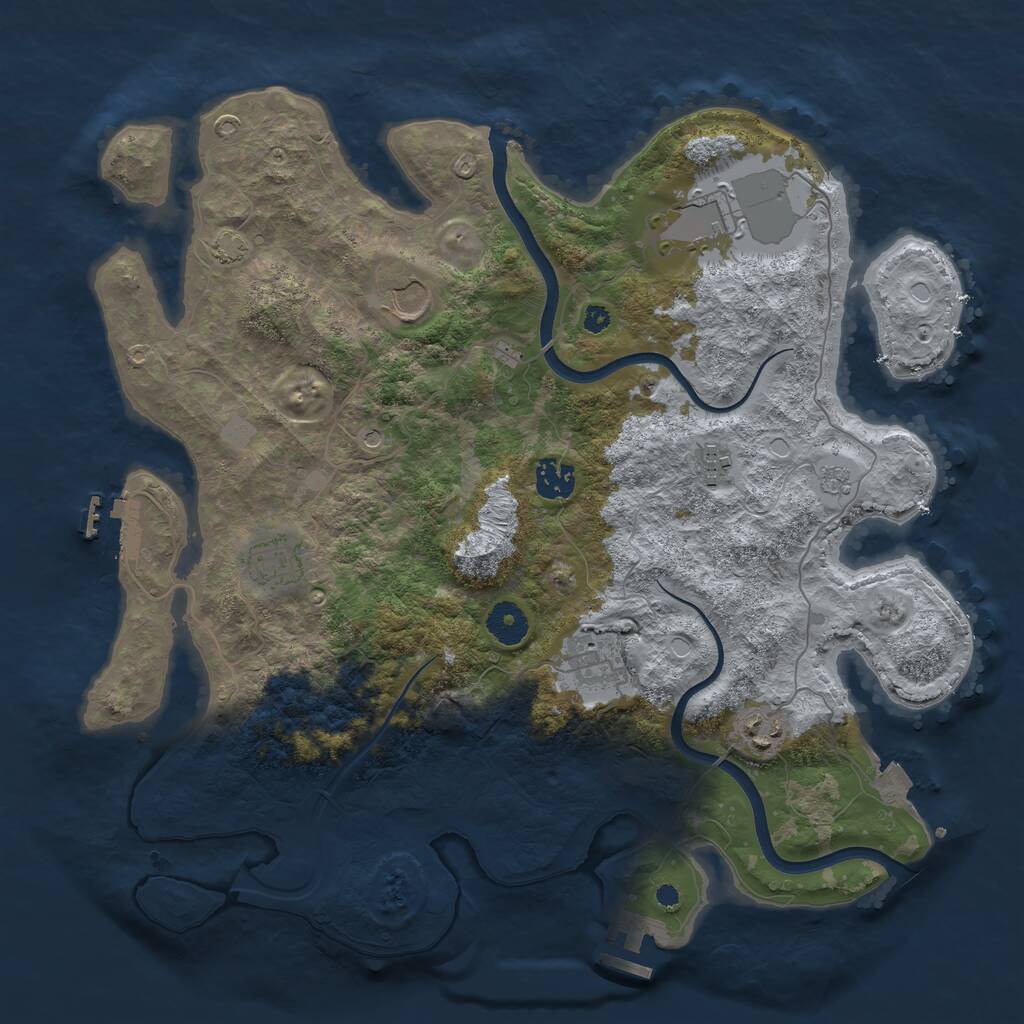 Rust Map: Procedural Map, Size: 3750, Seed: 295738376, 13 Monuments