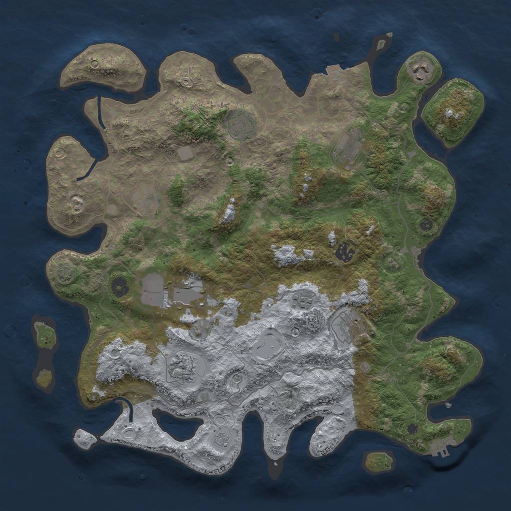 Rust Map: Procedural Map, Size: 4096, Seed: 392547905, 16 Monuments