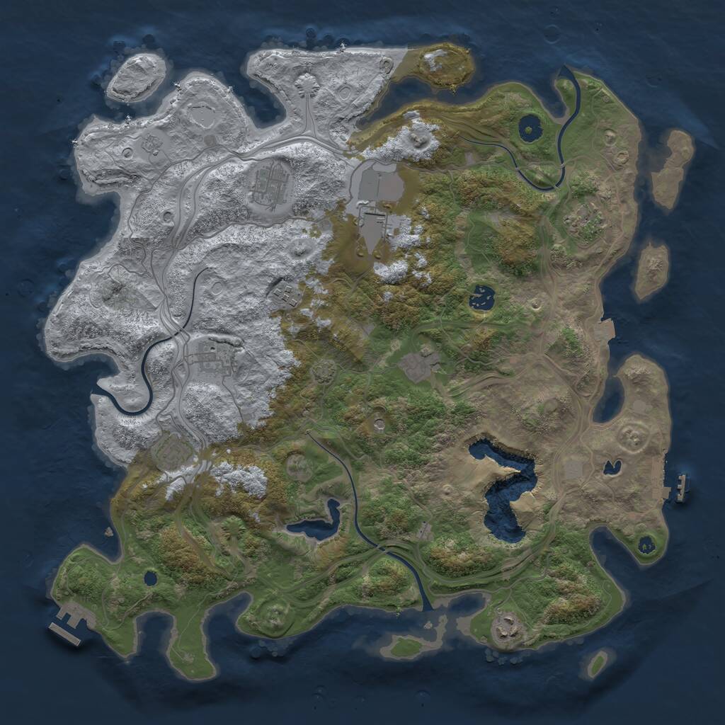 Rust Map: Procedural Map, Size: 4250, Seed: 1836168951, 15 Monuments