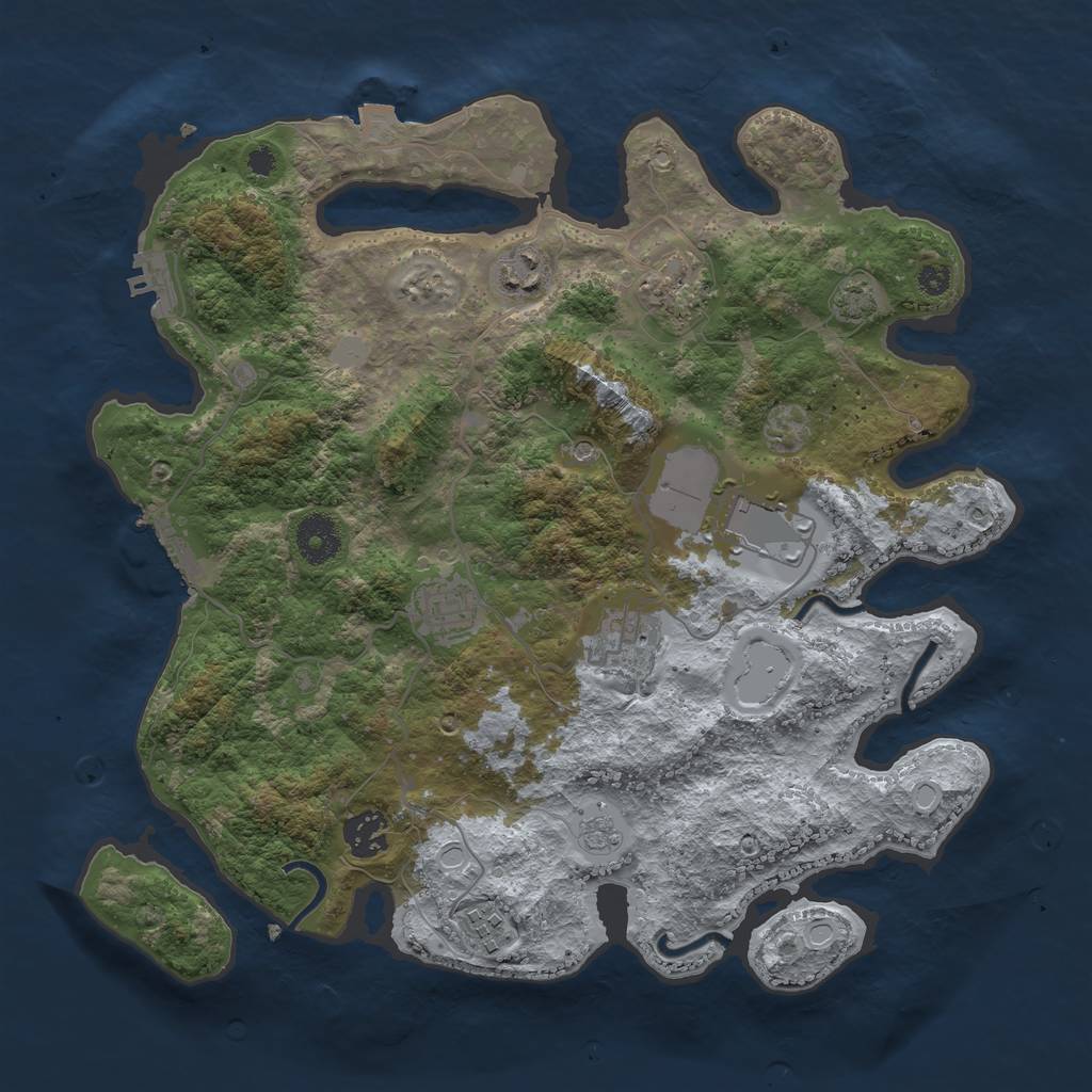 Rust Map: Procedural Map, Size: 3500, Seed: 1484232347, 15 Monuments