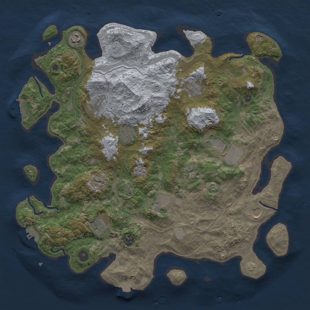 Rust Map: Procedural Map, Size: 4250, Seed: 301657041, 19 Monuments