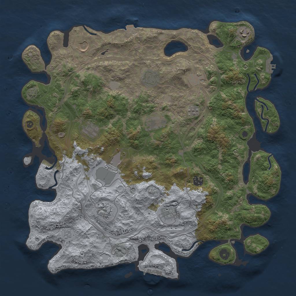 Rust Map: Procedural Map, Size: 4250, Seed: 289598542, 19 Monuments