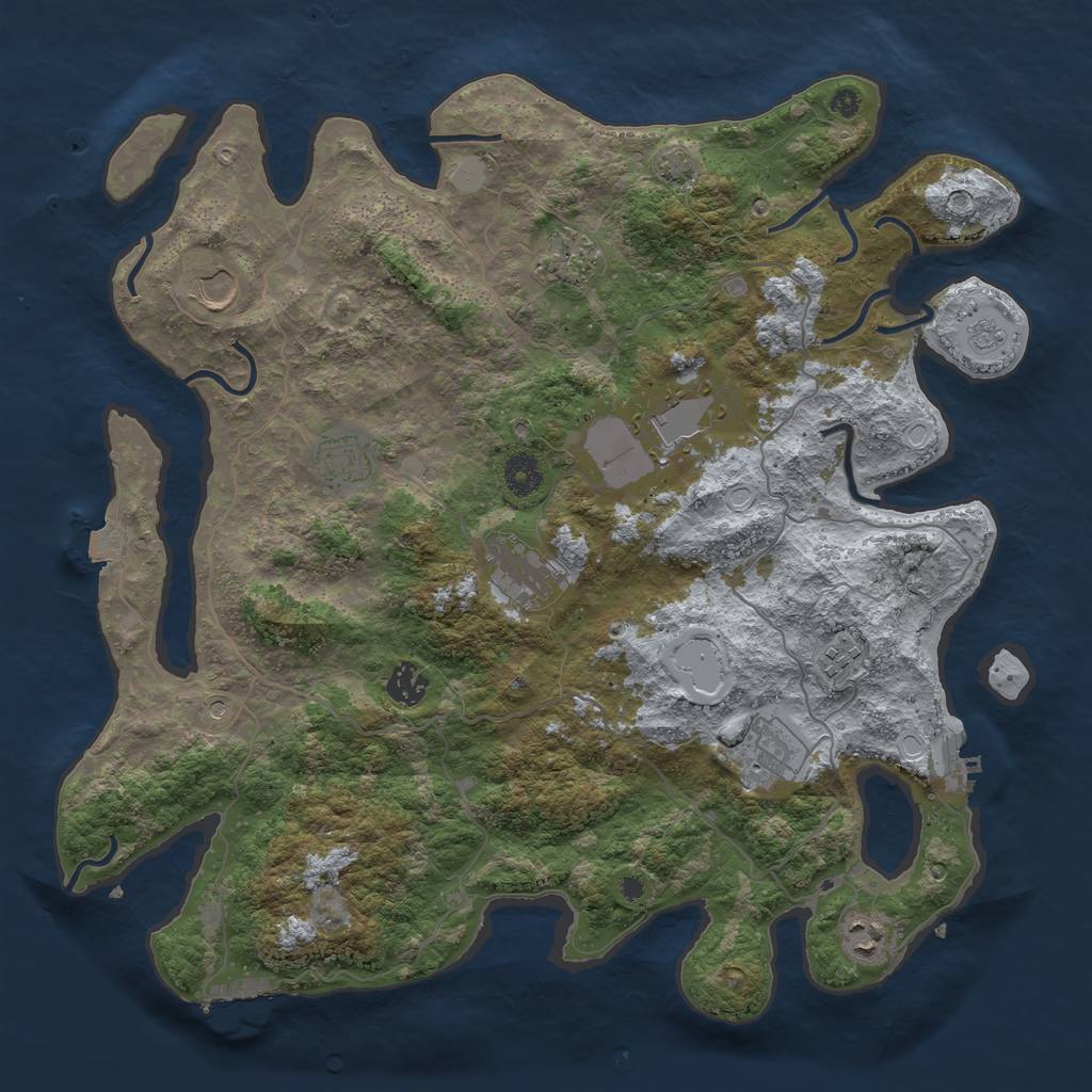 Rust Map: Procedural Map, Size: 4000, Seed: 1774579266, 17 Monuments