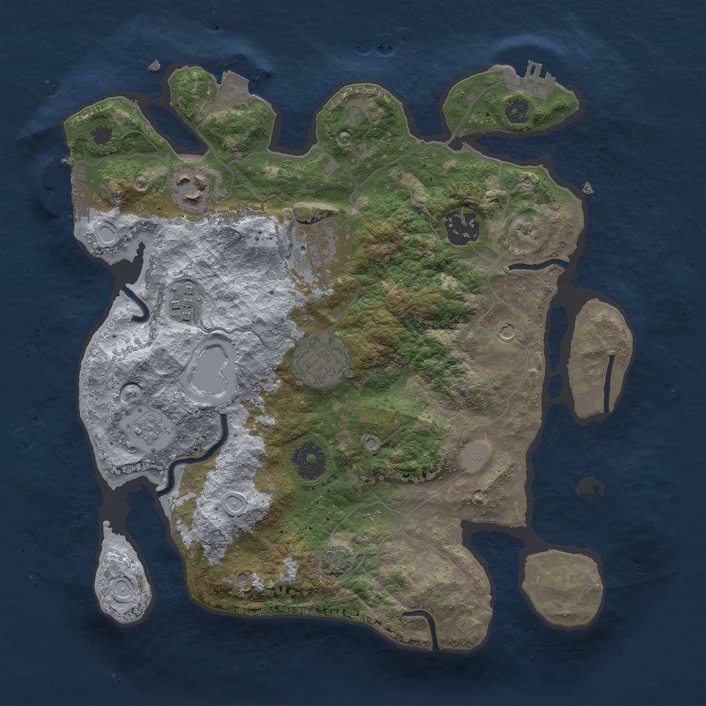 Rust Map: Procedural Map, Size: 3000, Seed: 8758758, 13 Monuments