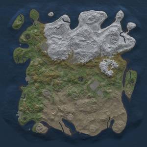 Thumbnail Rust Map: Procedural Map, Size: 4100, Seed: 1997, 17 Monuments