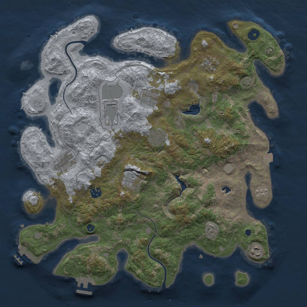 Rust Map: Procedural Map, Size: 4000, Seed: 642200120, 15 Monuments