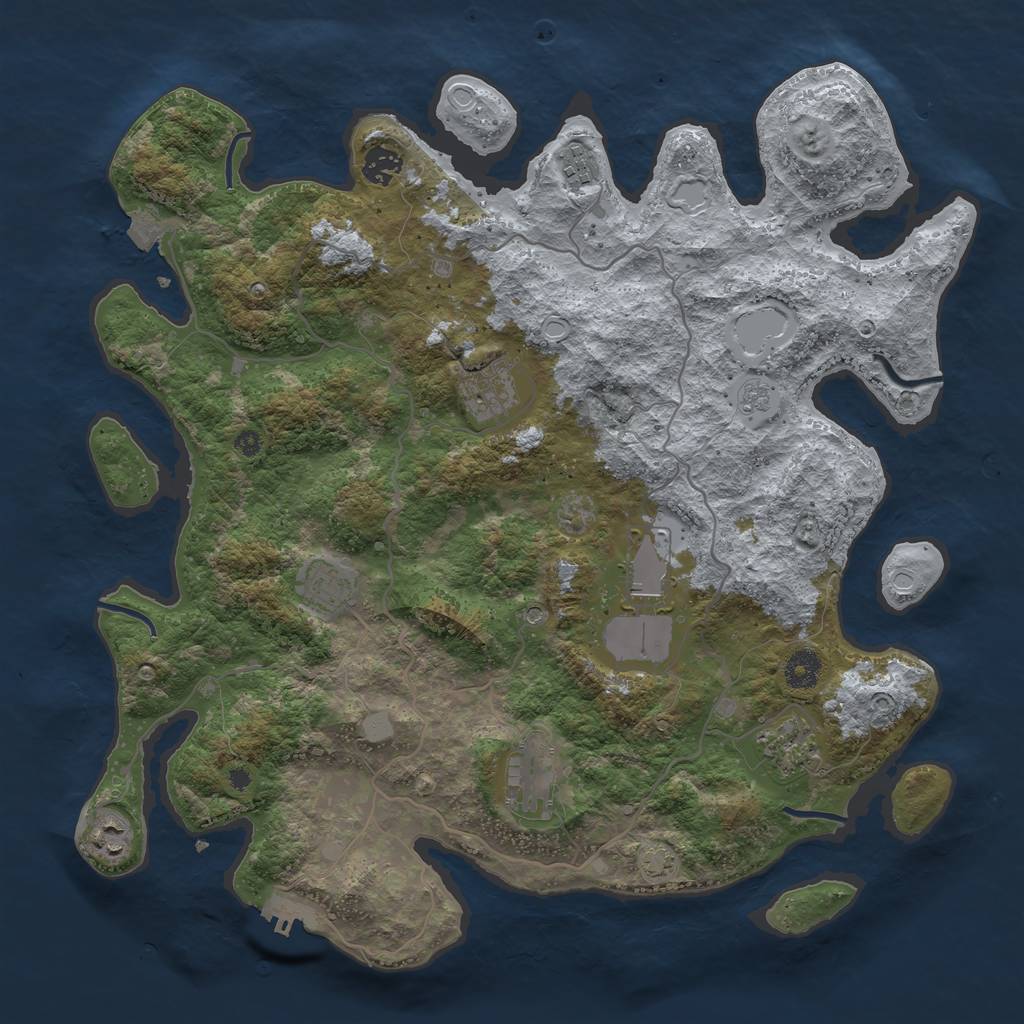 Rust Map: Procedural Map, Size: 4000, Seed: 1282865952, 15 Monuments