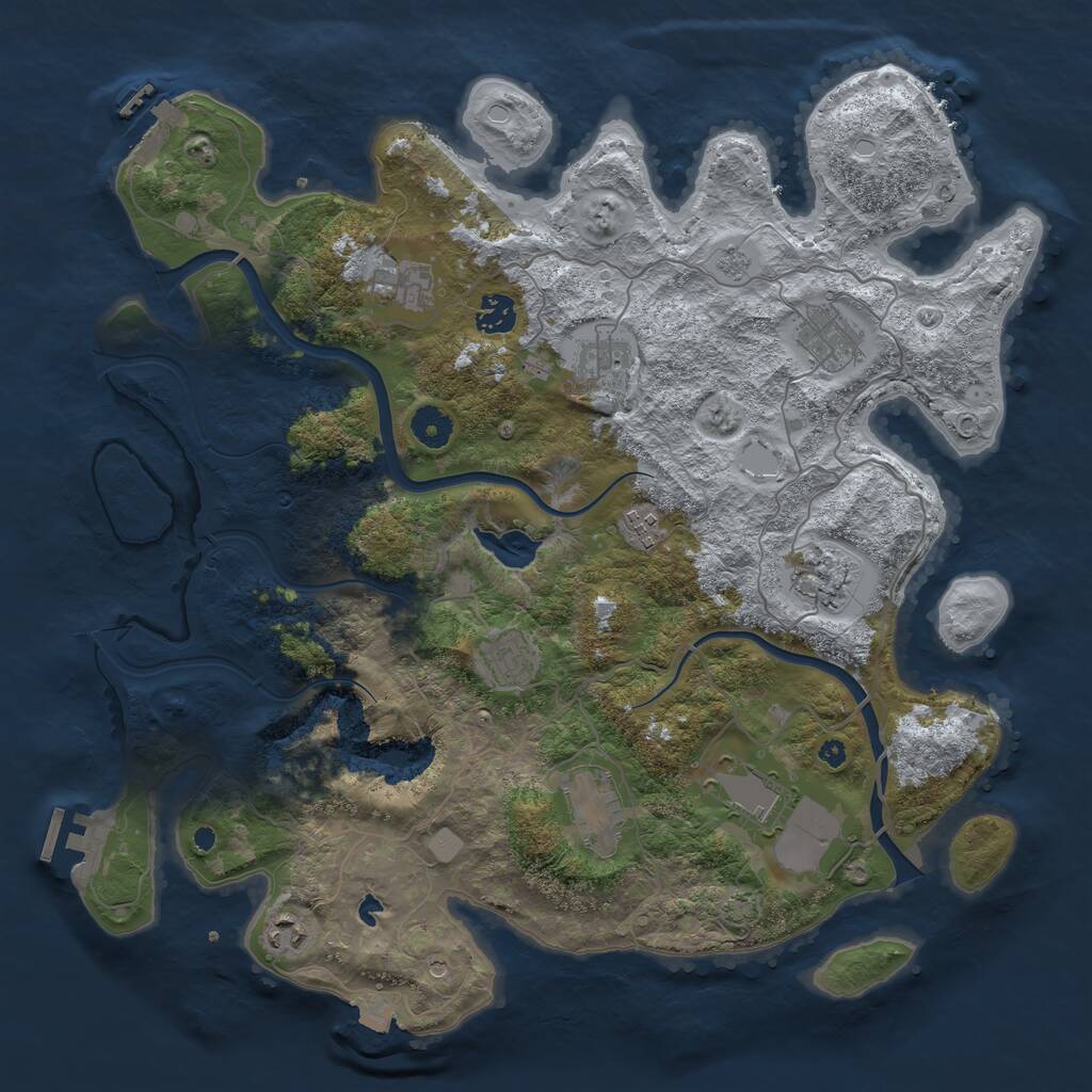 Rust Map: Procedural Map, Size: 4000, Seed: 1282865952, 16 Monuments