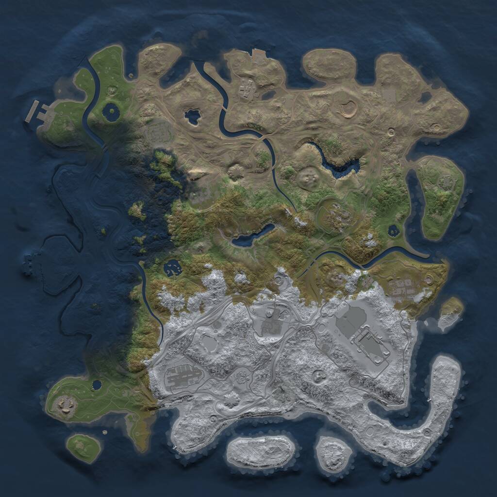 Rust Map: Procedural Map, Size: 4250, Seed: 354120089, 17 Monuments