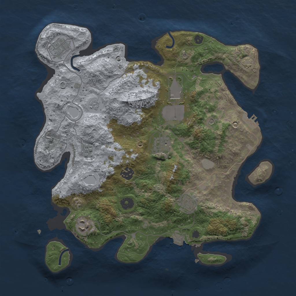 Rust Map: Procedural Map, Size: 3500, Seed: 536373572, 14 Monuments