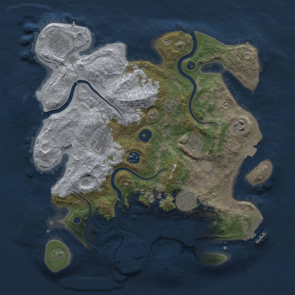 Rust Map: Procedural Map, Size: 3500, Seed: 536373572, 13 Monuments