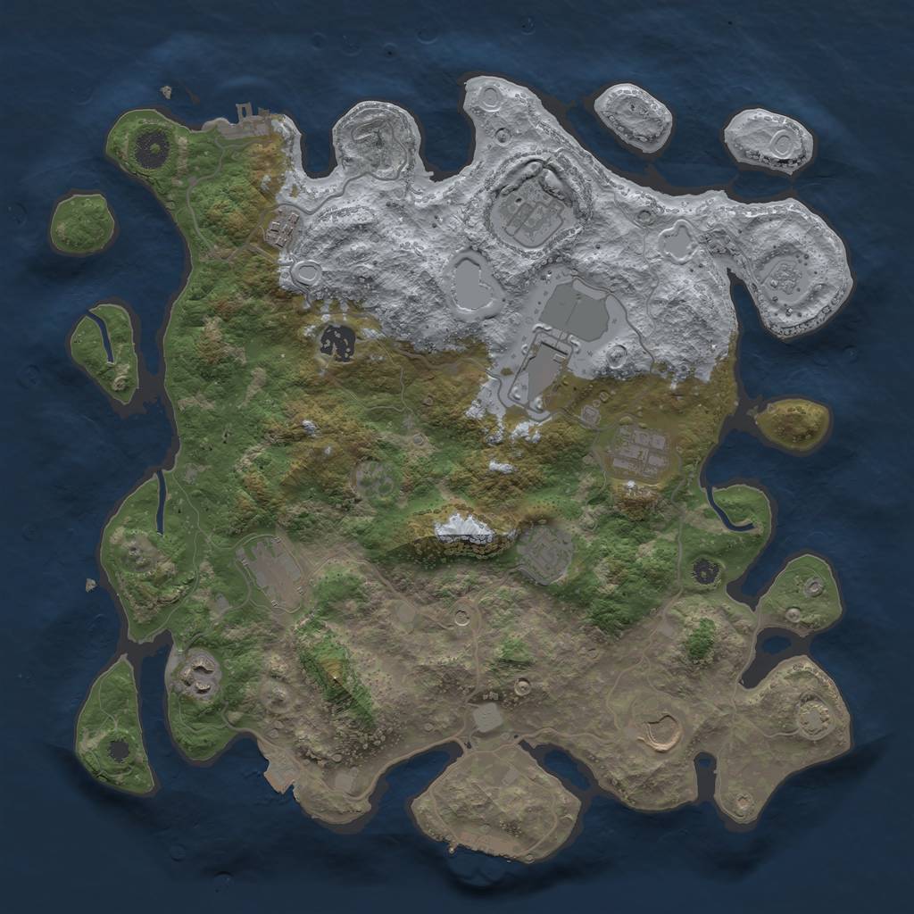 Rust Map: Procedural Map, Size: 3750, Seed: 471649709, 17 Monuments