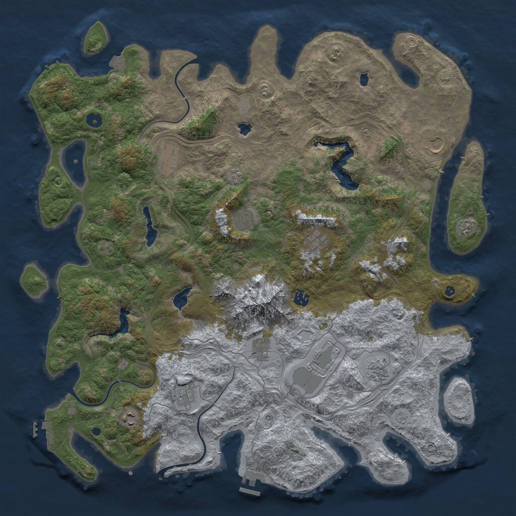 Rust Map: Procedural Map, Size: 5000, Seed: 31245790, 17 Monuments