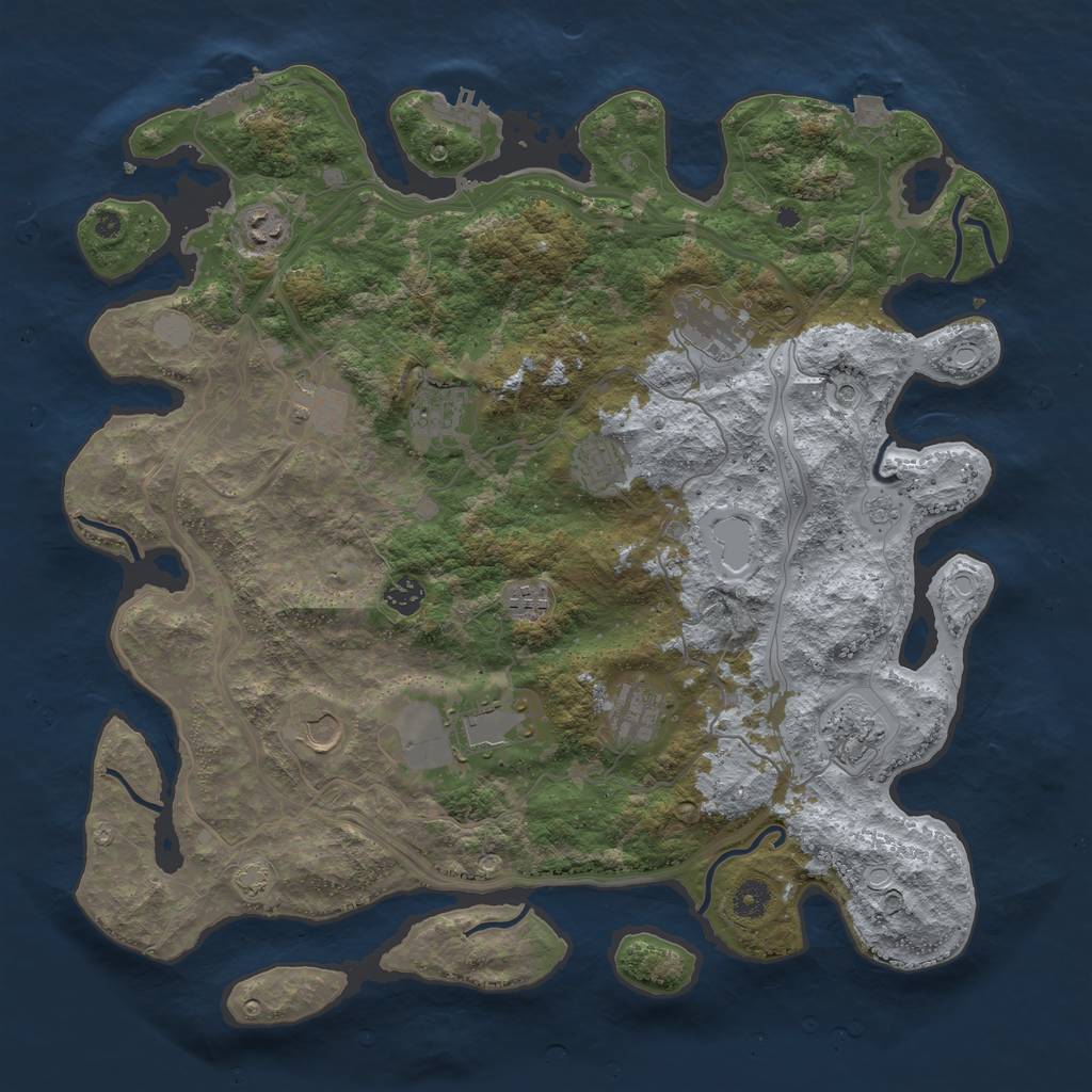 Rust Map: Procedural Map, Size: 4250, Seed: 872666793, 19 Monuments