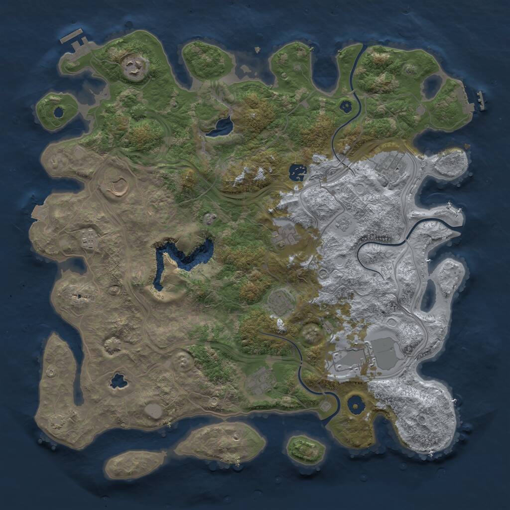 Rust Map: Procedural Map, Size: 4250, Seed: 872666793, 15 Monuments