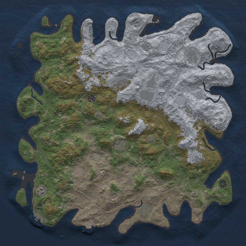 Rust Map: Procedural Map, Size: 4800, Seed: 25033, 19 Monuments