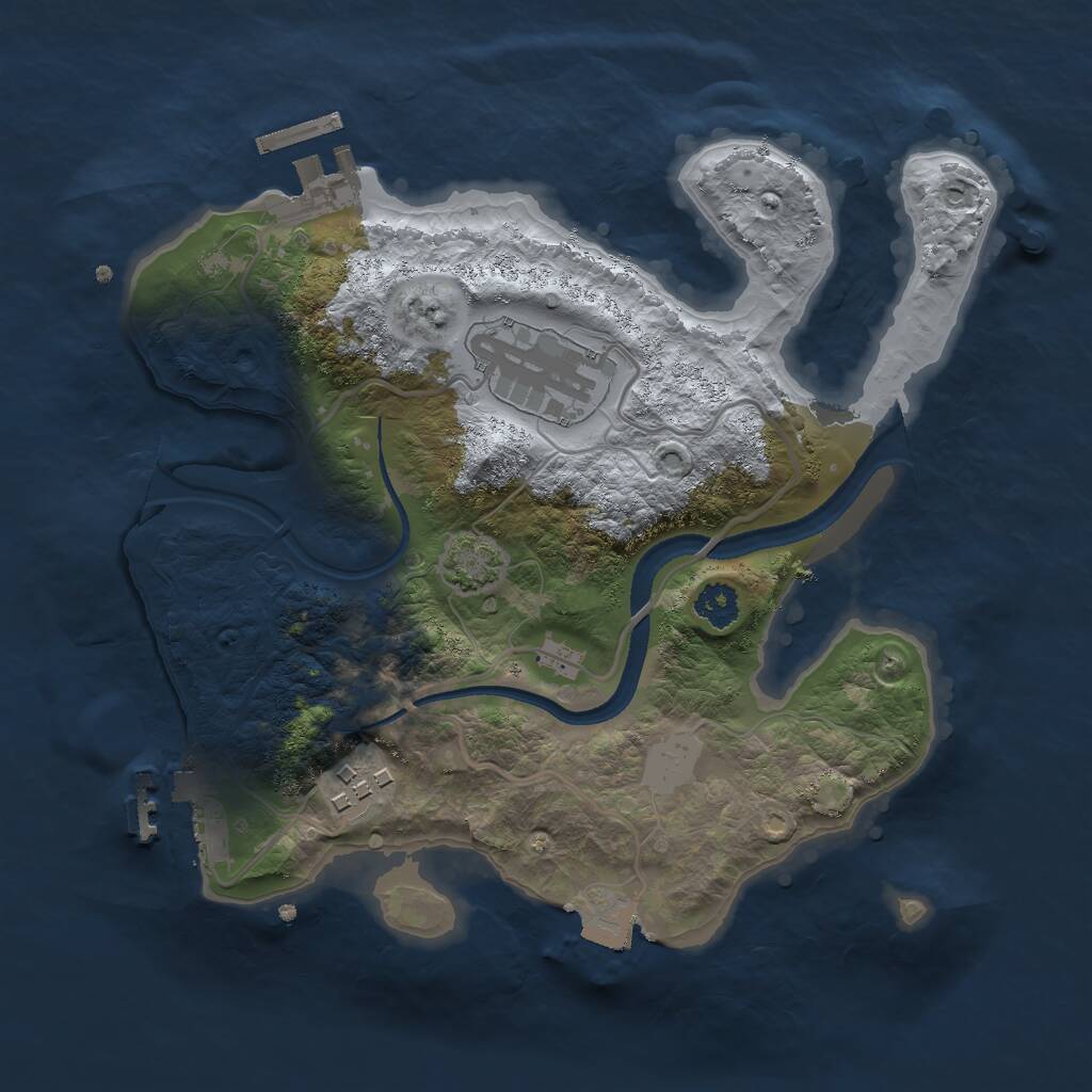 Rust Map: Procedural Map, Size: 2500, Seed: 357095666, 6 Monuments