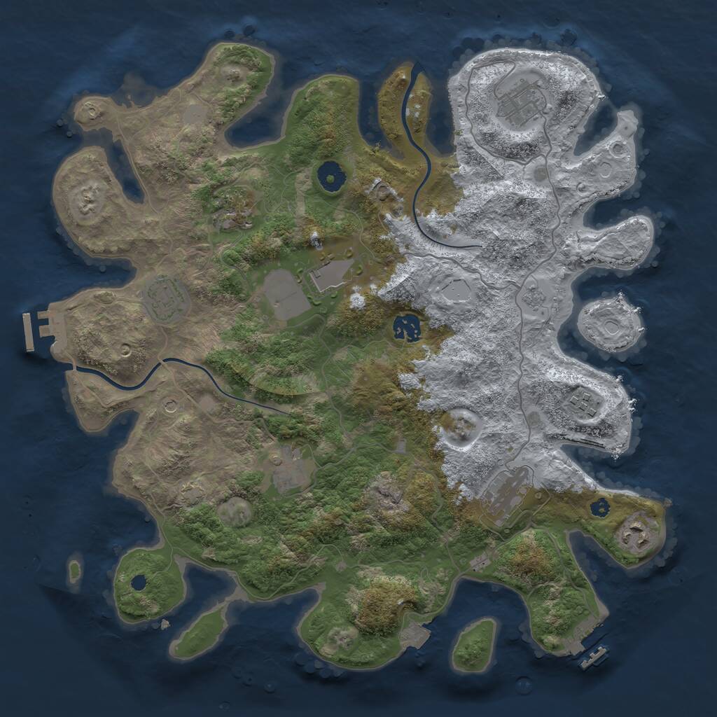 Rust Map: Procedural Map, Size: 3750, Seed: 130347769, 15 Monuments