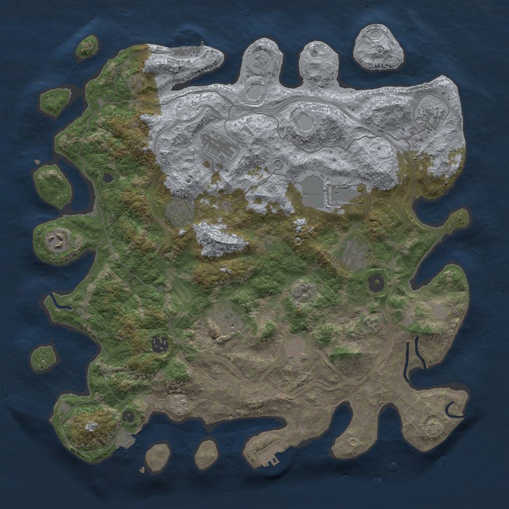 Rust Map: Procedural Map, Size: 4250, Seed: 475064536, 18 Monuments