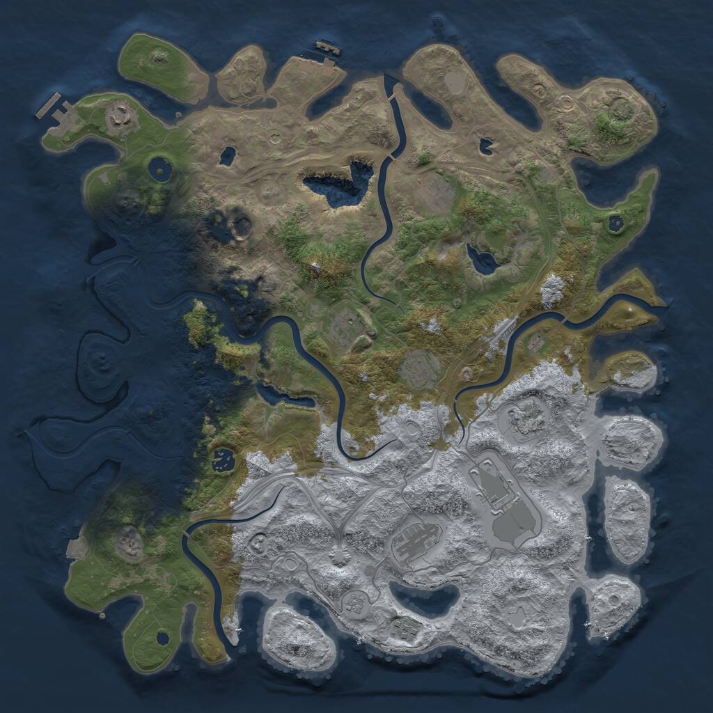 Rust Map: Procedural Map, Size: 4500, Seed: 868812990, 16 Monuments