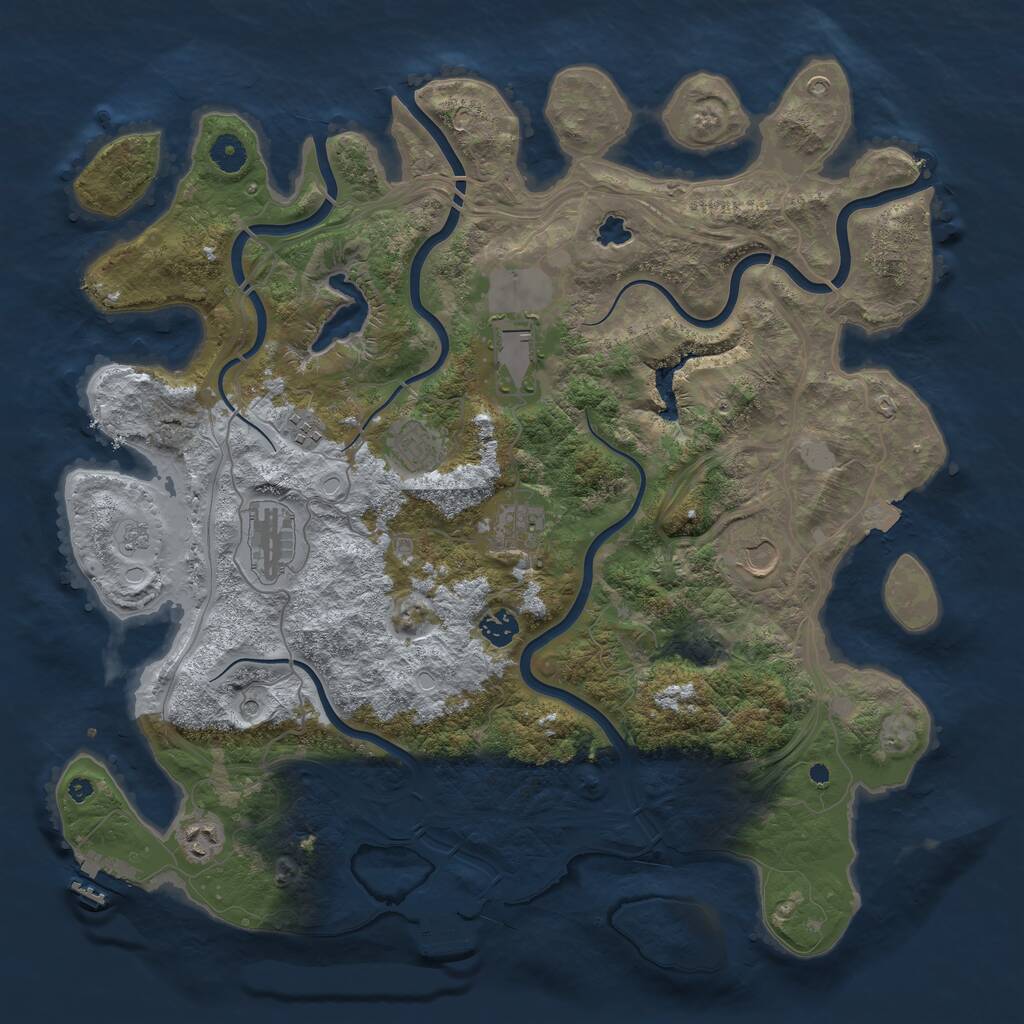 Rust Map: Procedural Map, Size: 4250, Seed: 962345090, 14 Monuments