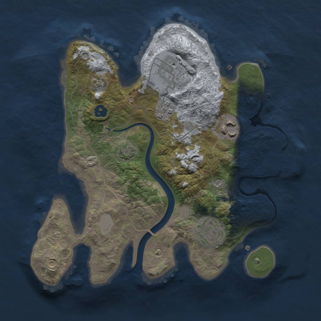 Rust Map: Procedural Map, Size: 2500, Seed: 5644121, 8 Monuments