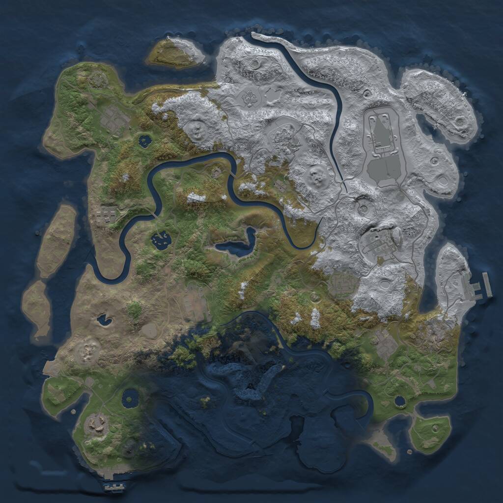 Rust Map: Procedural Map, Size: 4000, Seed: 1492233484, 16 Monuments