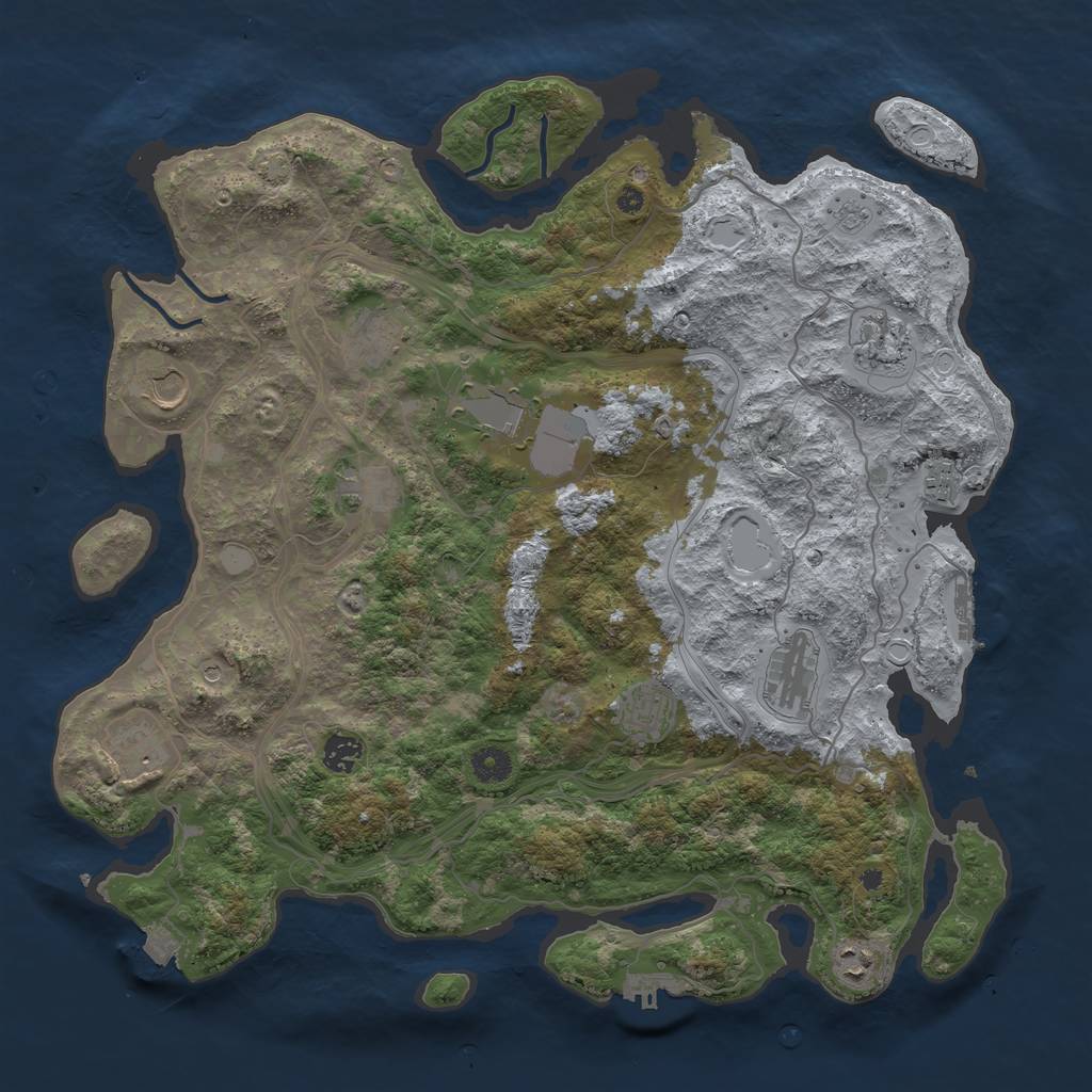 Rust Map: Procedural Map, Size: 4250, Seed: 579291301, 19 Monuments