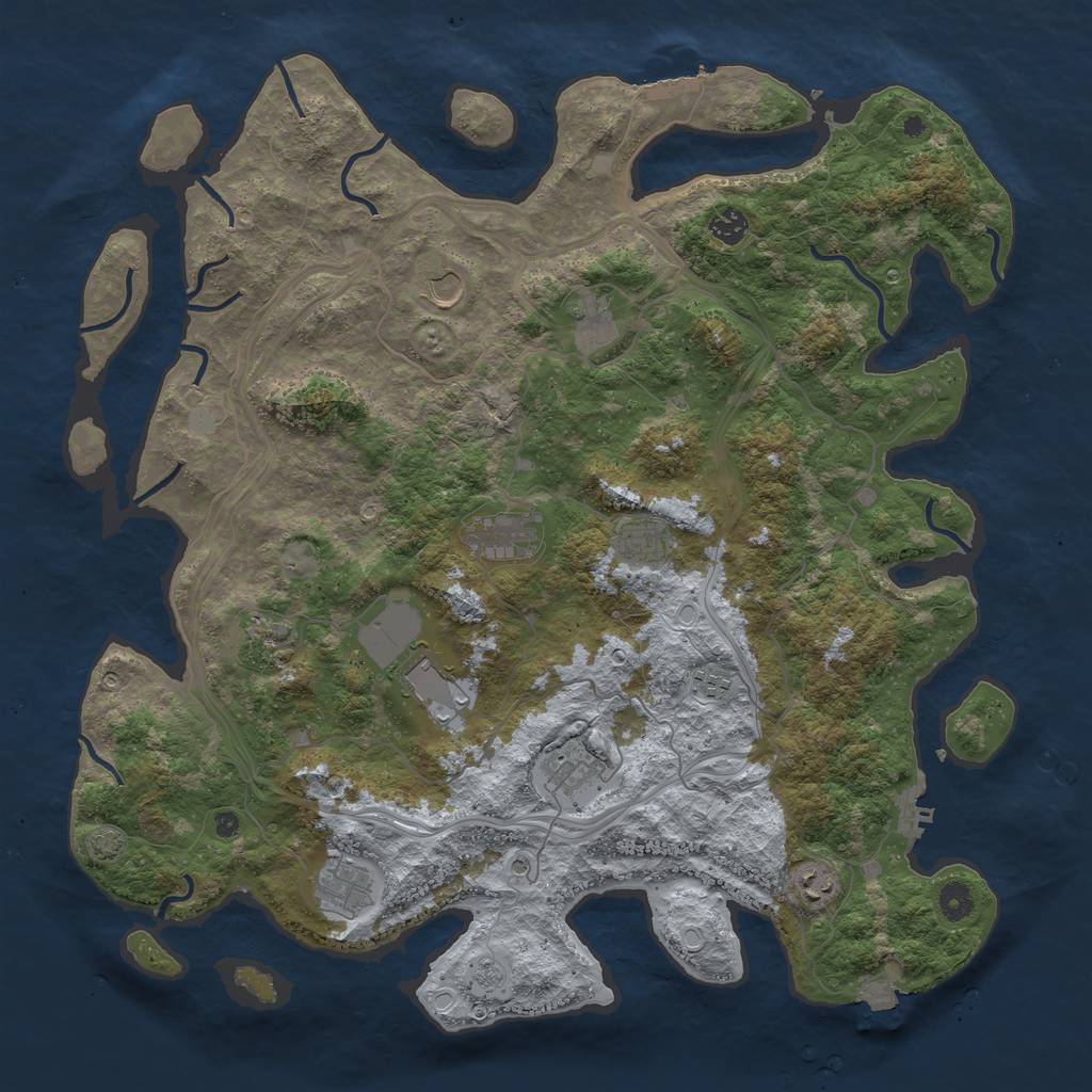 Rust Map: Procedural Map, Size: 4500, Seed: 814577605, 19 Monuments